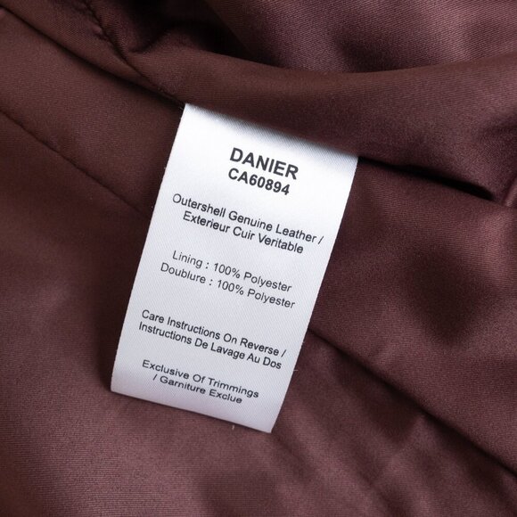 DANIER Juliette Genuine Leather Moto Jacket in Bordeaux - Picture 11 of 15
